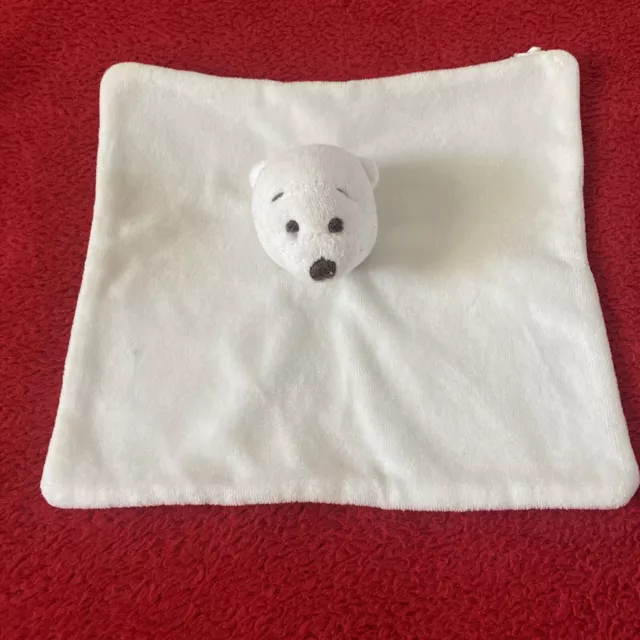 Doudou Grelot Plat Disney Ours Winnie Blanc Gris Comme Neuf