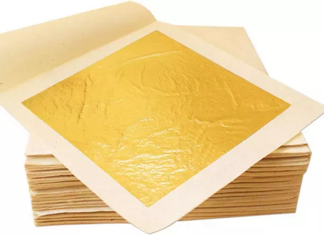 VANANA Pure 24K Gold Leaf Sheet Book Food Grade Edible Decorating Art Craft 4.3