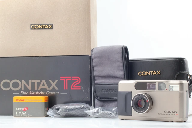 All Works [Near MINT / Box Case ] Contax T2 Titan Silver 35mm Film Camera JAPAN