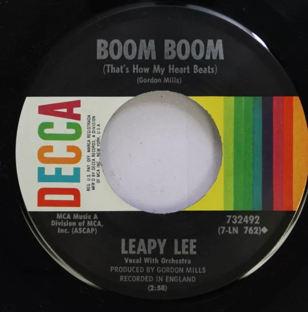 Pop 45 Leapy Lee - Boom Boom / Little Yellow Aeroplane On Decca Records
