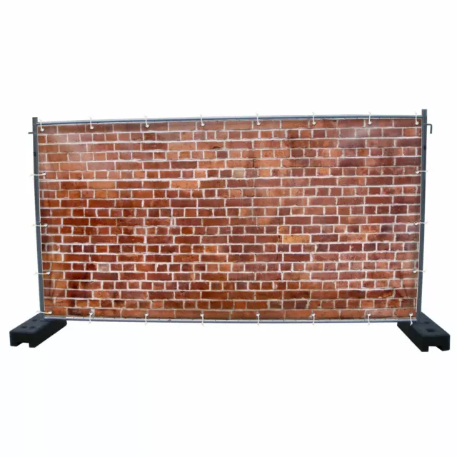 340 x 173 cm | Steinwand Bauzaunbanner, Garten, Sichtschutz (1628)