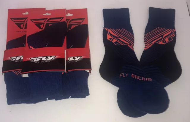 4 Pairs Fly MX Young Blue Motocross ATV Off-Road Socks New