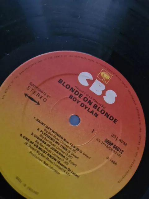 BOB DYLAN - Blonde On Blonde ( LP UK CBS 1975 Misspress Boy Dylan Side 1 )