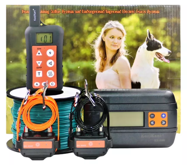 Remote 2- Dog Training Collar In-ground Electric Containment Fence System Combo