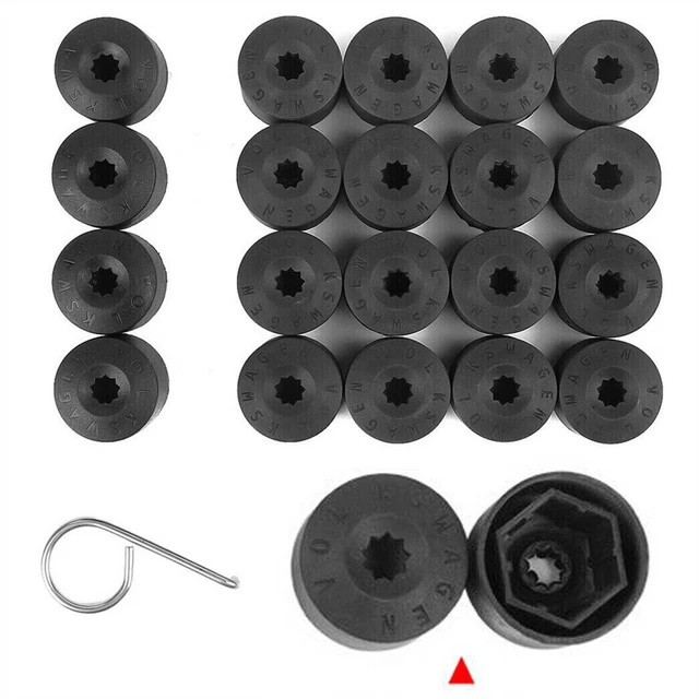 20X Wheel Bolt Nut Caps Covers For VW Vauxhall Golf Bora Passat Jetta 17mm