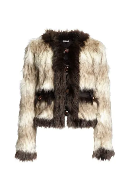 Lanvin For H&M Rare Mink Imitation Faux Fur Jacket Coat Uk 14 Us 10 Medium Bnwt