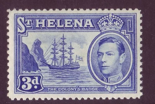 1938 St Helena King George VI 3d Blue - SG 135 MM/MH - KGVI