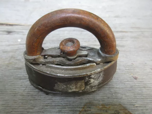 Antique cast iron Salesman Sample Stove GIANT Clothes Iron and Trivet parts