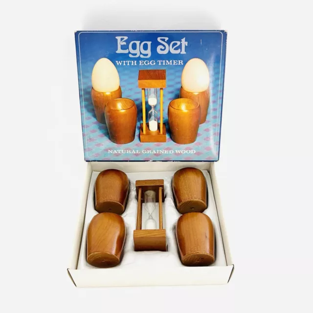 Egg Cup Set & Timer Boxed Retro vintage 60s 70s MCM Kitchen Made in Japan