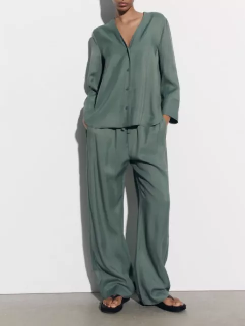 BNWT Zara Sage Green  Size XXL Blouse&Size XL Trousers