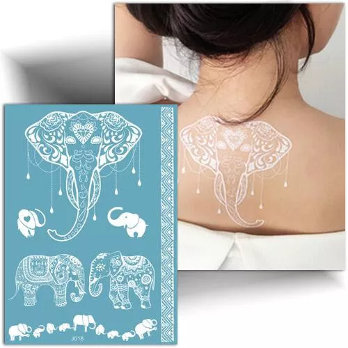 🌴 Tatouages éléphant blanc - Tattoo temporaire et éphémère 🌴