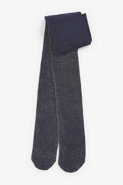 BNWT Next Navy Blue glitter tights 6-12 months baby girls party
