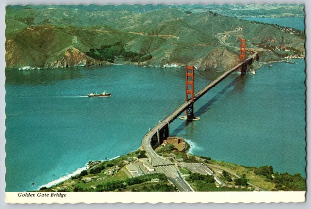 San Francisco, CA - Aerial View Of Golden Gate Bridge - Vintage Postcard 4x6