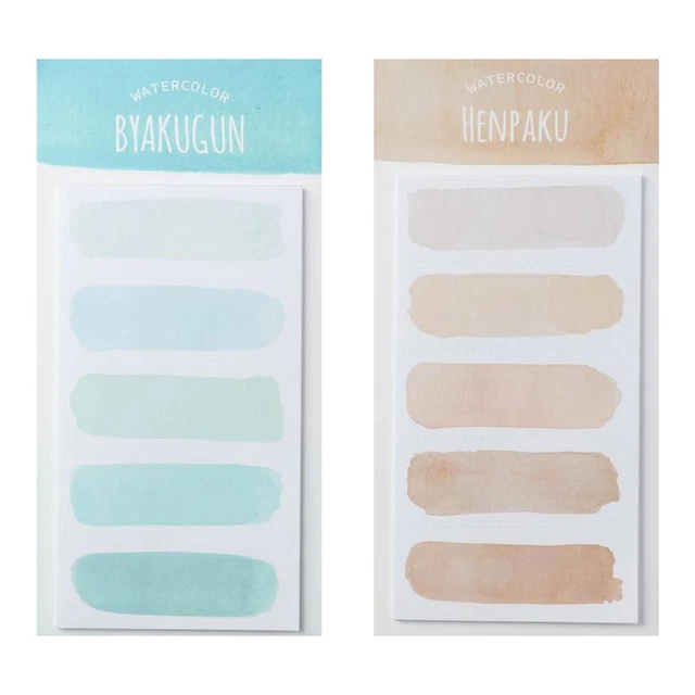 4 Colors Portable Watercolor Sticky Notes Durable Message Notes Gift