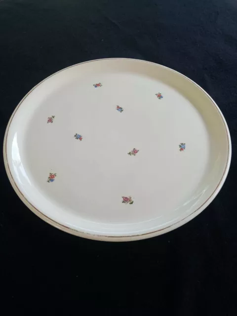 Grand plat de Service Rond Plat ancien Demi Porcelaine Badonviller Décor Floral