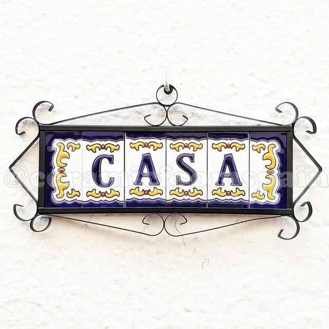 Spanish Ceramic tile letters - House ceramic numbers - Numbers and Letters - 7