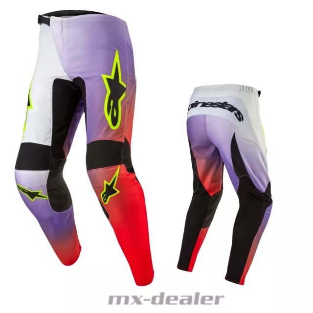 Alpinestars Fluid Lucent Weiß Rot Gelb Crosshose MX Motocross Enduro Cross Hose