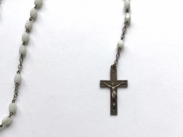 CHAPELET ANCIEN À Perles facettées Croix Ajourées En Argent Fin XIXe EUR 64,00 - FR
