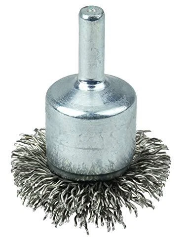 10047 1-1/2" Circular Flared Crimped Wire End Brush, .020" Stainless Steel Fi...