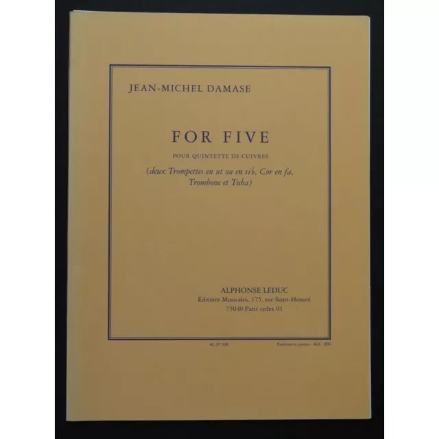 Damase Jean-Michel For Five 2 Trumpets Horn Trombone Tuba 2