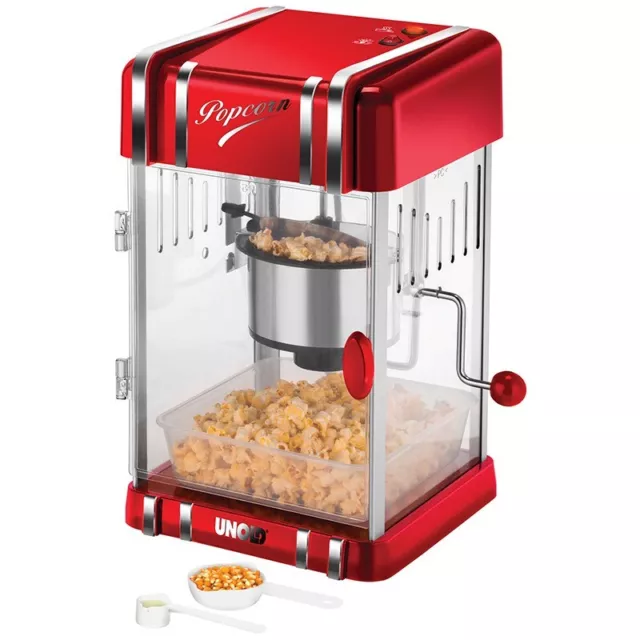 UNOLD Popcornmaschine Retro Profi  Popcornmaker Popcornautomat mit Edelstahltopf