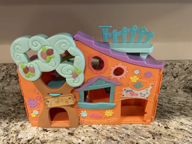 VINTAGE 2007 LITTLEST PET SHOP LPS PURPLE CLUB TREE HOUSE PLAYSET With Swing