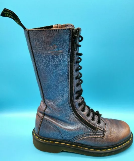 DR MARTENS 9733 Womens 14 Eye Double Zip Boots UK 4 EU 37 US 6