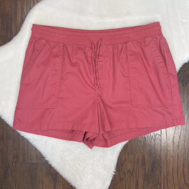 Gap Pull-On Shorts XL Pink High-Rise Elastic Waist Drawstring Pockets Women's
