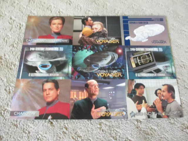 STAR TREK VOYAGER 1995 Skybox Series One Promo Uncut Trading Card Sheet Lot of 4