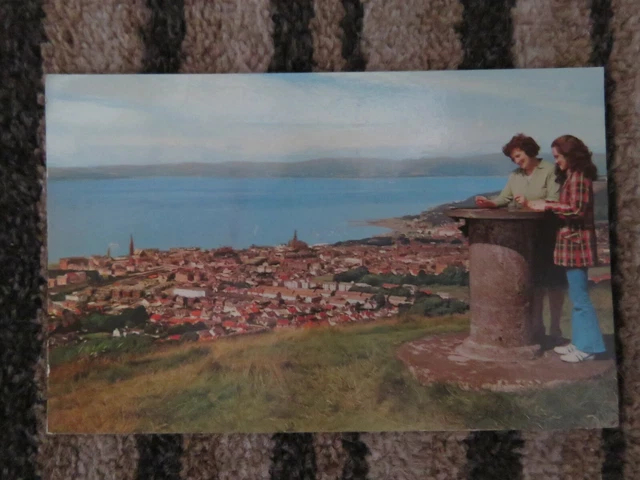 Vintage 1970s Largs Douglas Park View Indicator Real Photo Postcard