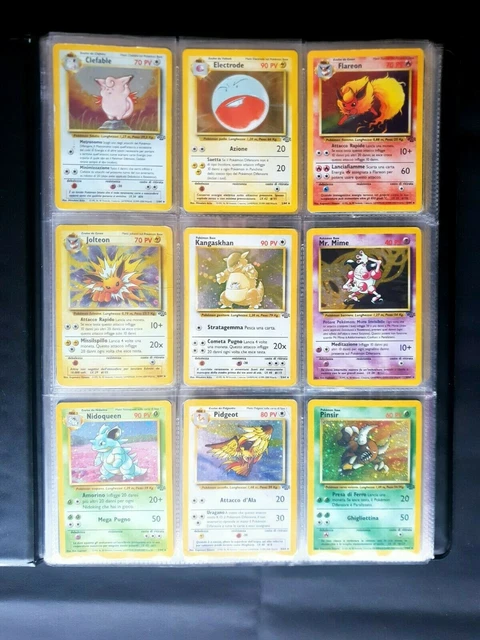 LOTTO SET JUNGLE Completo 62/62 carte POKEMON prime edizioni Vintage ...