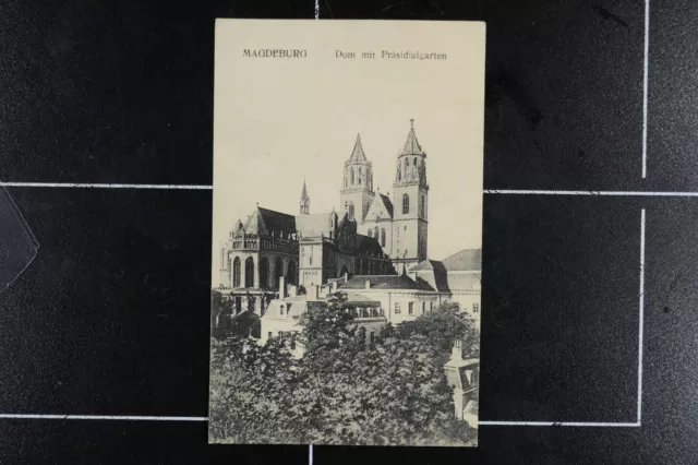 AK Magdeburg 1916 Soldatenkarte Feldpost Elbe Dom Garten