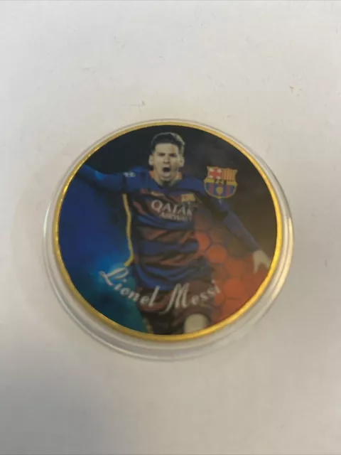 Lionel Messi Barcelona Fußball vergoldete Souvenirmünze Fußball