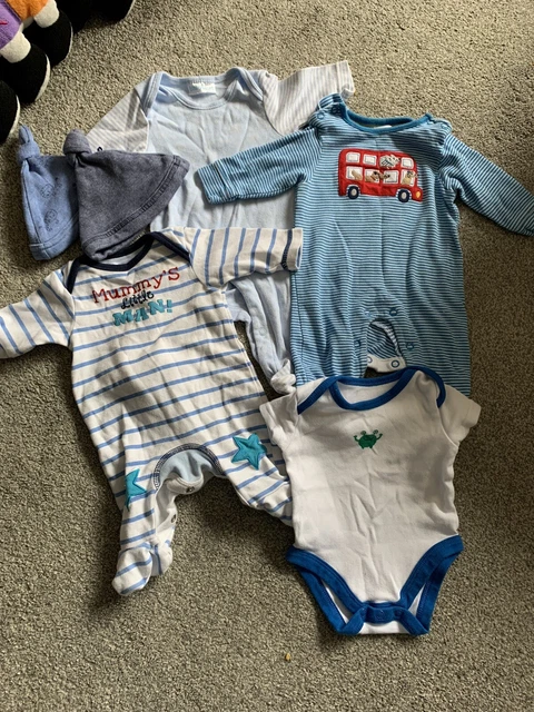 Newborn First Size Baby Boy Sleepsuits Vests Bundle Babygrows Hats John Lewis