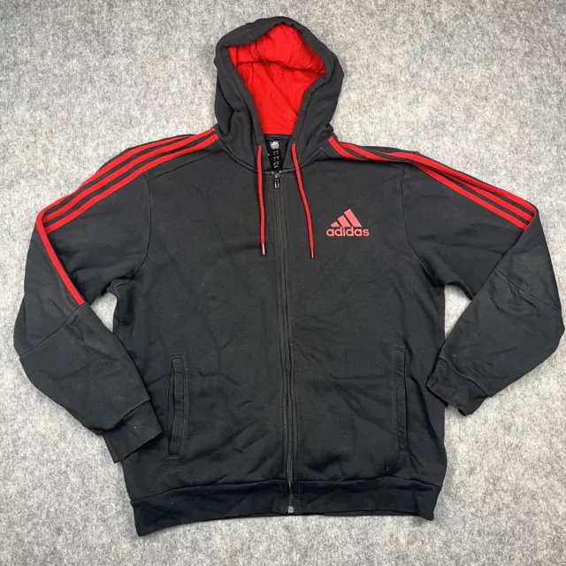 Adidas Zip Hoodie Mens XL Hooded Jacket Hoody Plain Jumper Heavy Sweatshirt