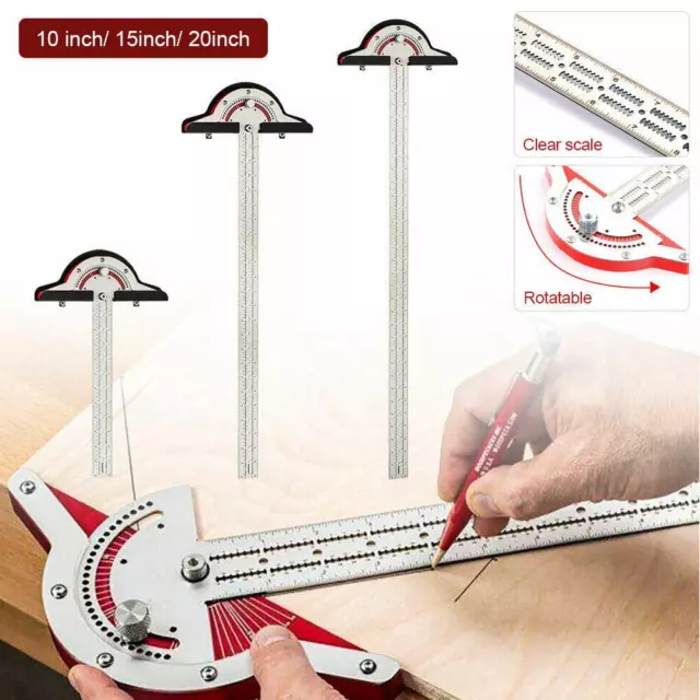 Ultra Precision Marking Ruler Square T Type Woodworking Scriber Measurin