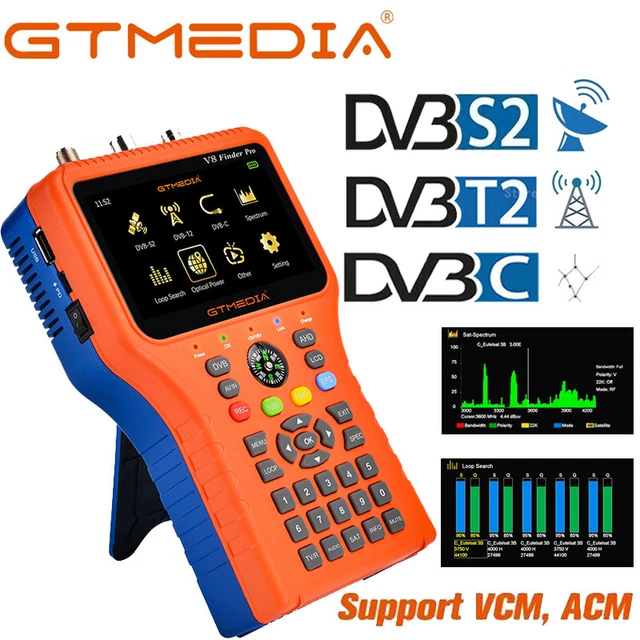 Misuratore Di Campo M-345 Combo DVB-T2/DVB-S2 Con HEVC H.265 10Bit E Porta Fibra Ottica – Schermo 7”, Analisi Spettro, Supporto DCSS E SCR