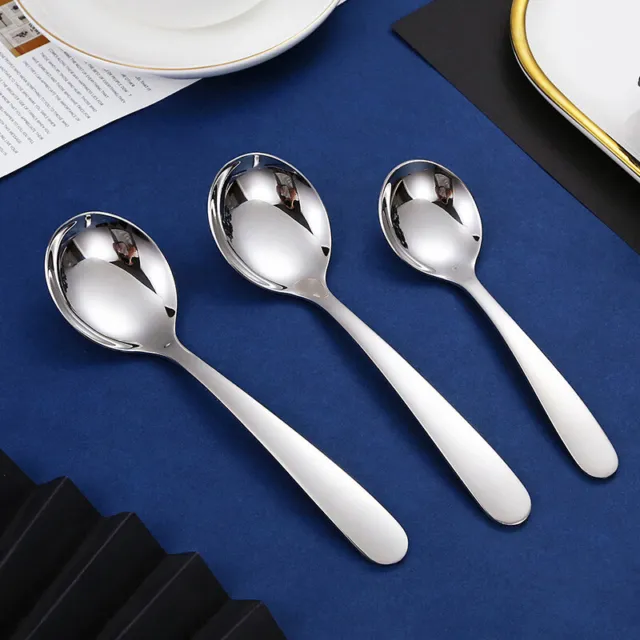 1PC 304 Stainless Steel Stirring Spoon Long Handle Korean Square Head Soup Spoon