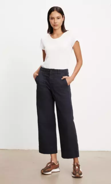 VELVET By Graham & Spencer Mya Cotton Canvas Pant Ash S $228 F2