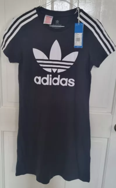 Girls Adidas Originals Black And White Dress Size 13/14 Years New