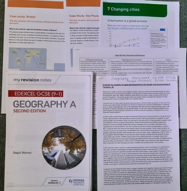EDEXCEL GCSE 9-1 Geography Revision Book Bristol Sao Paulo Study ...