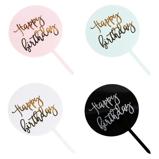 HAPPY BIRTHDAY CAKE Topper Acrylic Cupcake Disc Toppers Cake Party N0C3 ...