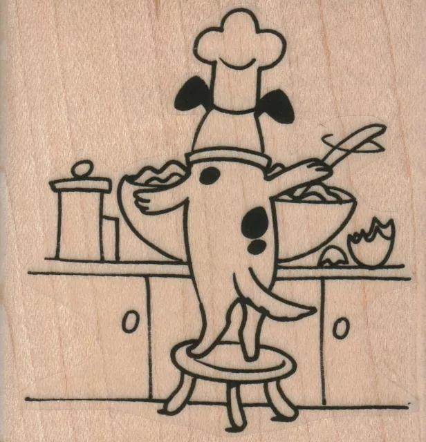 Dog Chef Cooking 2 1/2 x 2 1/2