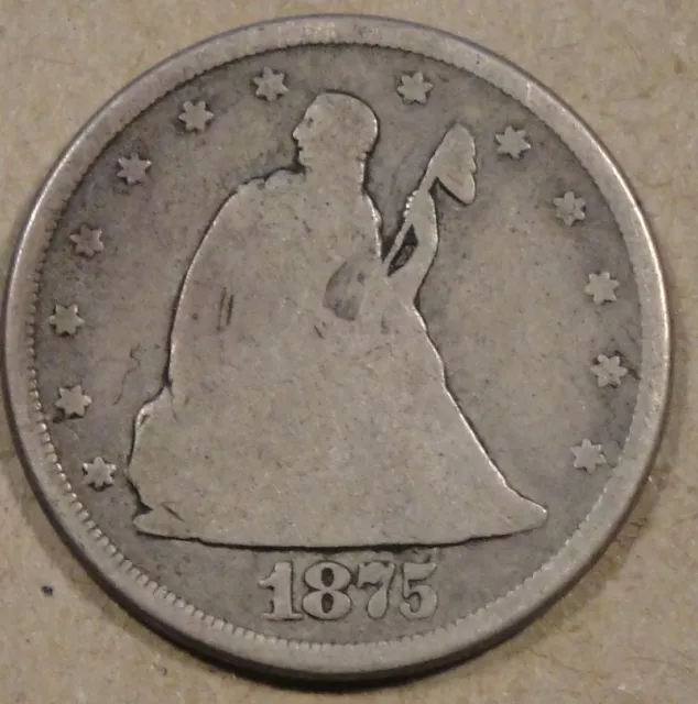 1875-CC Twenty Cent Piece G-VG Nice Medium Grey Coin