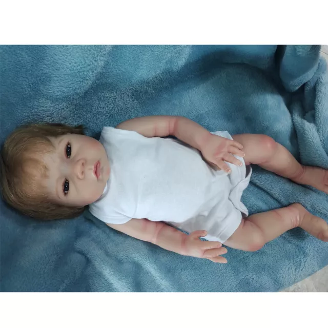 18" Reborn Baby Dolls Full Body Vinyl Lifelike Newborn Toddler Girl Doll Gift
