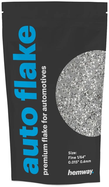 Hemway Silver Metal Flake 0.015" 100g Auto Car Bike Glitter Paint 375 microns