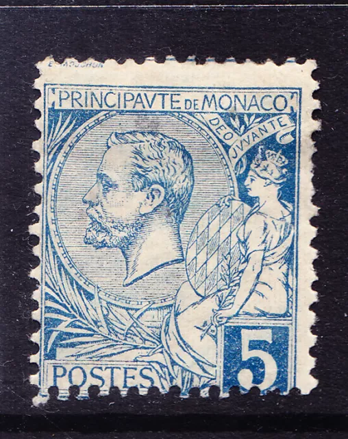 MONACO 1891 SG13a 5c blue - mounted mint - off-centre. Catalogue £70