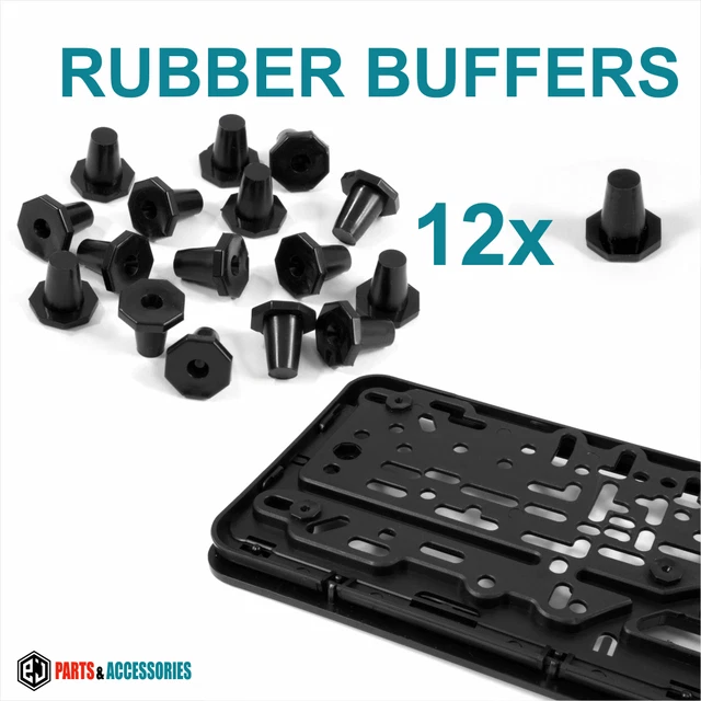 12x GUMMIPUFFER für Nummernschildhalter Surround Stoßstange Schutz Gummipuffer