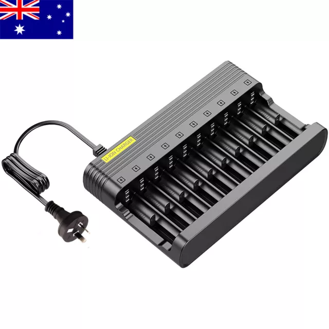 10 Slots Battery Charger For 3.7V Rechargeable  Lithium Li-ion Battery Charging