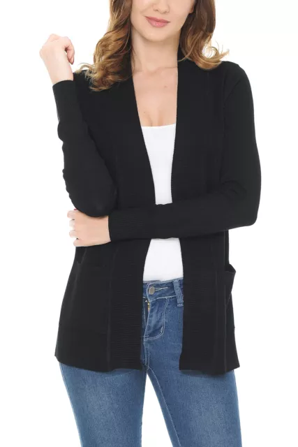 Women's Classic Casual Solid Open Front Sweater Knit Cardigan / Bolero 2